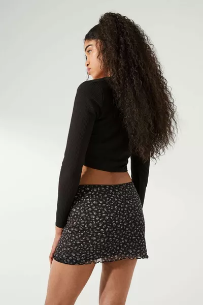Zwarte Mini Mesh Rok