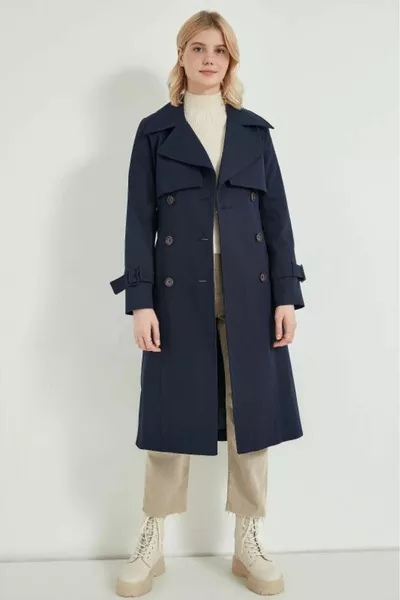 % хлопок габардин длинный ( см) женский тренч с подкладкой и поясом 