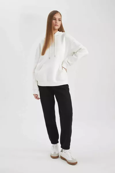 Jogger Standard Fit Stretch Strap Leg Long Length Thick Fabric Pants