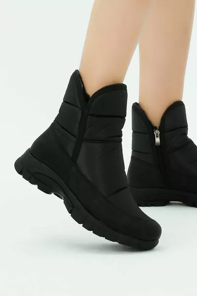 Women's Black Waterproof Snow Boots