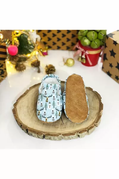 Детские пинетки на % телячьей коже с противоскользящей подошвой