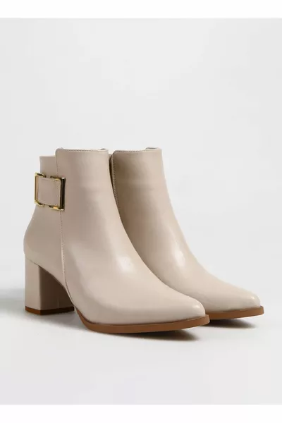 Stivali con tacco da donna beige HAYLE