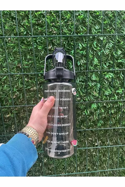 Transparente Motivationsflasche  ml Trinkflasche - BPA-frei