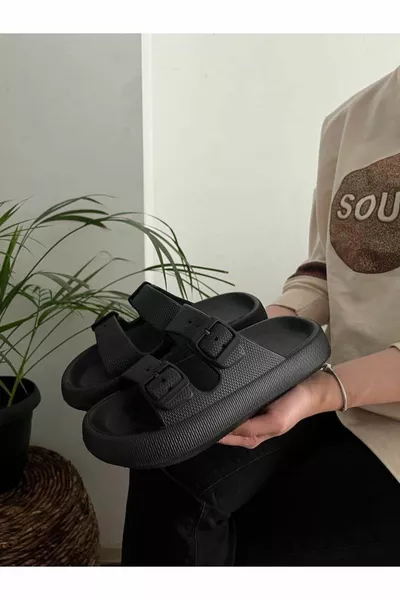 Unisex Double Band Morbida Suola Antiscivolo Spessa Soelite Beach Pool Garden Sea Pantofole Casual