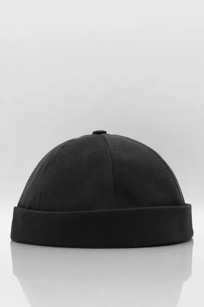 Black % Cotton Cap Docker Hat