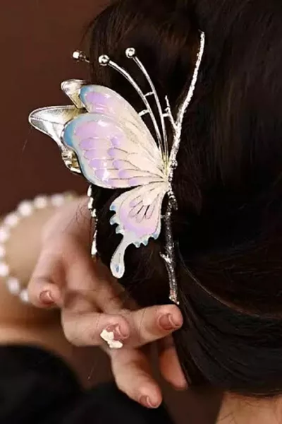 Fermoir papillon en métal  cm.