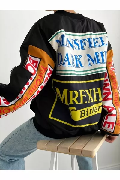 Schwarze Unisex Mansfield Vintage Bomberjacke