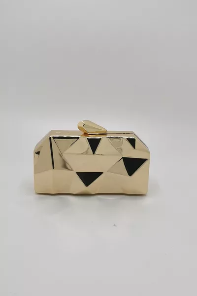 Borsa per abito da sera in metallo dorato 