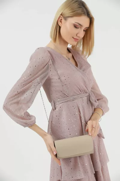 Tan Color Evening Dress Bag