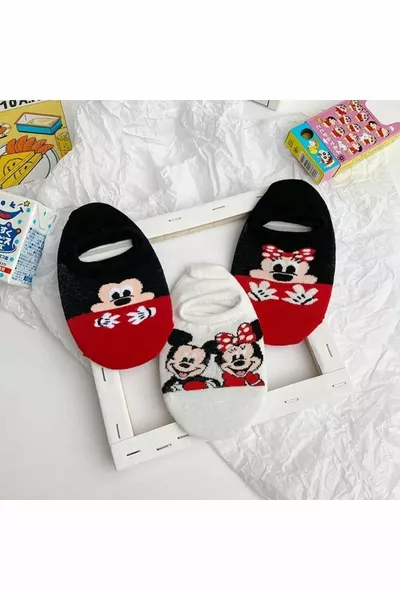 'li Kadın  Beden Uyumlu Çok Renkli Pamuklu Babet Bilek Çorap