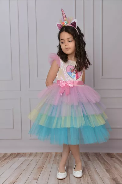 يونيكورن الترتر توج عيد ميلاد الأميرة اللباس