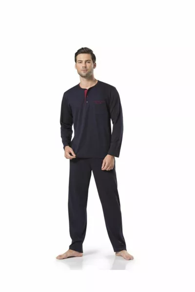 Men's Navy Blue Groom Dowry Pajamas Socks Tank Top Boxer Set