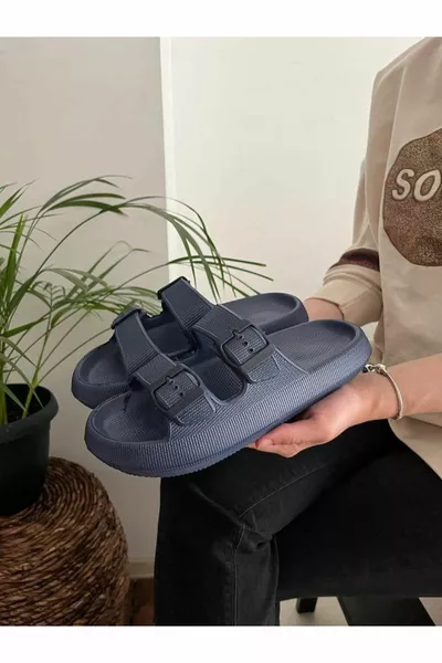 Unisex Doppelband Weiche Dicke Rutschfeste Sohle Soelite Strand Pool Garten Meer Casual Hausschuhe