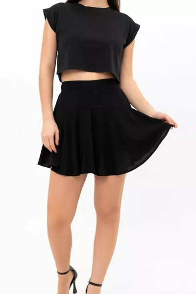 Zomer Mini Korte Shorts Rok Zachte Geweven Viscose Bedrukt Hoge Taille Terug Elastisch