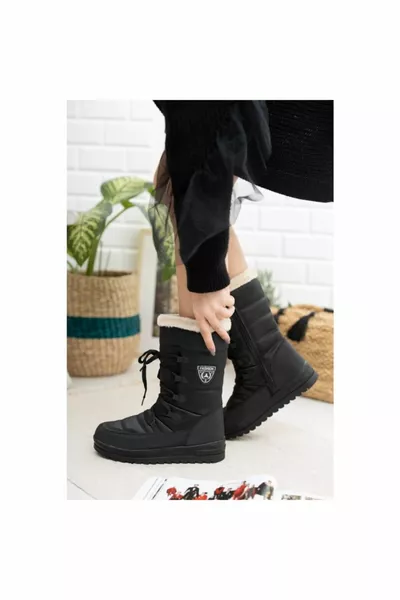  Зимний Мех Внутри Термо Черные Женские Зимние Сапоги