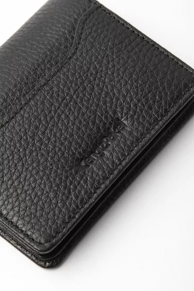 حامل بطاقة جلد أسود للرجال