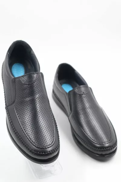 Hommes en cuir véritable léger ultra confortable Saisonnier Gel Noir Chaussures décontractées