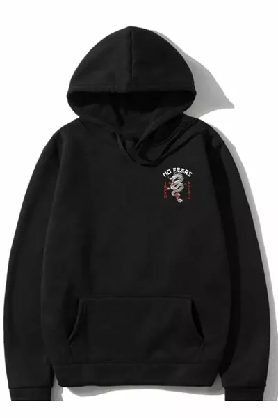 No Fears Kapuzensweatshirt mit Drachenprint