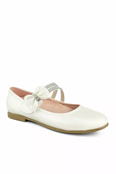 Crema Pietra Dettagliato Nastro Velcro Ballerine Ragazze