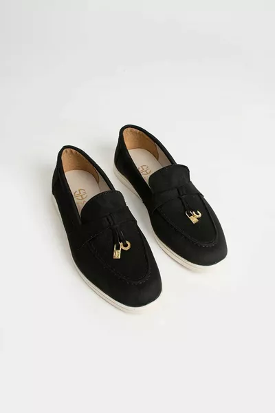 Велурени дамски обувки за мокасини