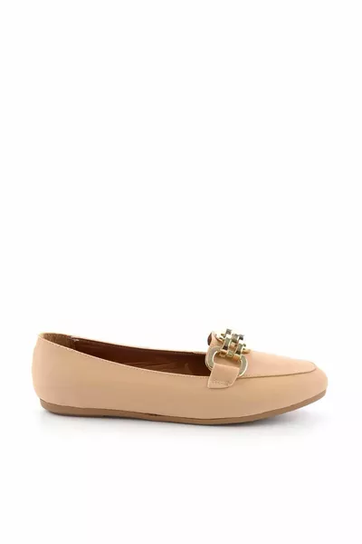 Matte Nude Satin Damen Loafer Schuhe 