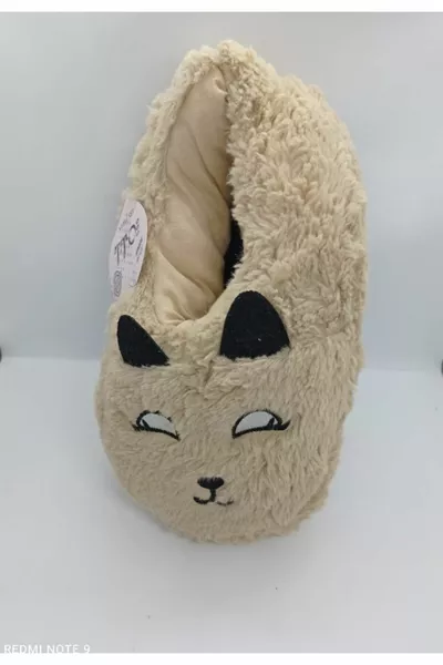 Akınalbella Women's Plush Camel Panduf