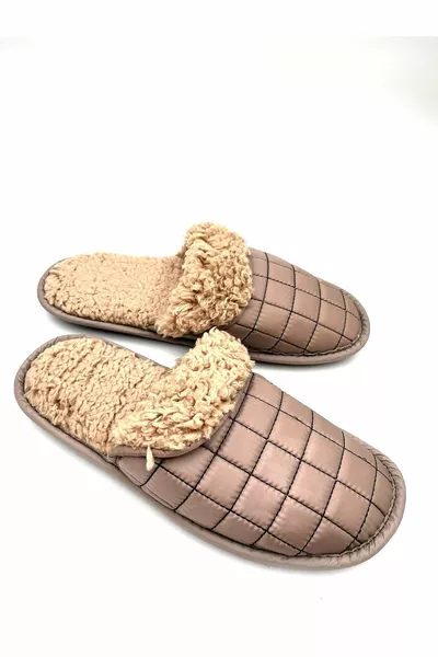 Men's House Slippers Winter Slippers with feathered inside parachute fabric quilted groom bundle house men's slippers