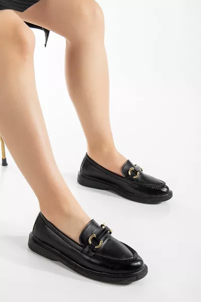 Femmes peau noire décontractée mocassin décontracté avec boucle avant