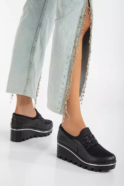 Кроссовки на каблуке Elevate Shine Black Stone со скрытой подкладкой