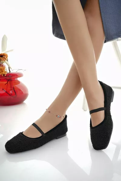 Дамски балетни равни обувки Черни Tedy Mary Jane Ежедневни стилни бизнес офис ежедневни обувки