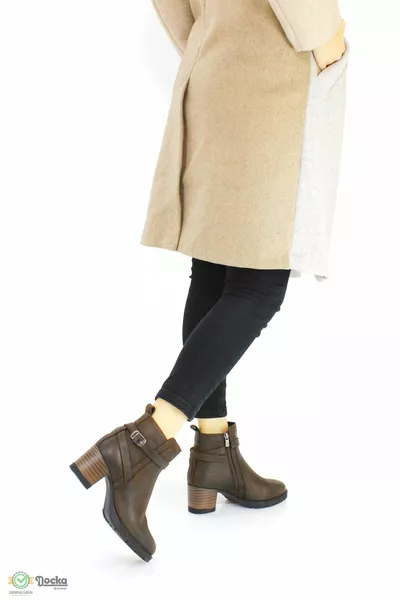 Bottes classiques à talon bas orthopédiques en cuir véritable pour femmes