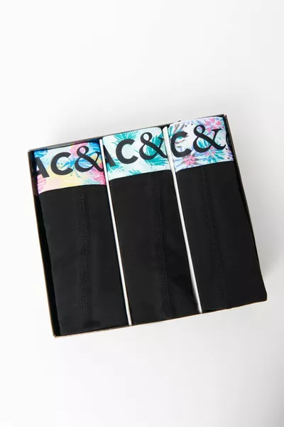 Men's Black 3-Piece Custom Gift Box Cotton Flexible Boxer Pack