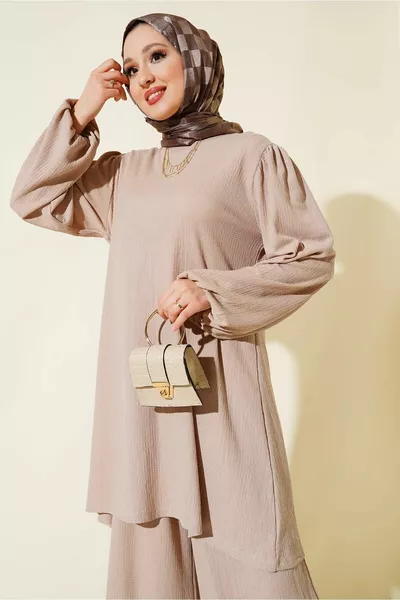  Women's Tunic Pants Top Bottom Set 