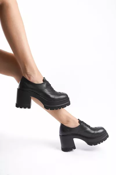 Scarpe da donna Dianai Black Skin Carcass Model 8 cm con tacco