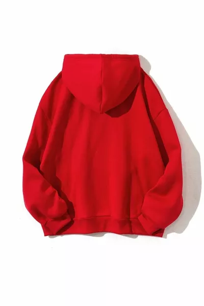 3 موضوع للجنسين الأحمر المتضخم بوسطن المطبوعة قميص من النوع الثقيل هوديي