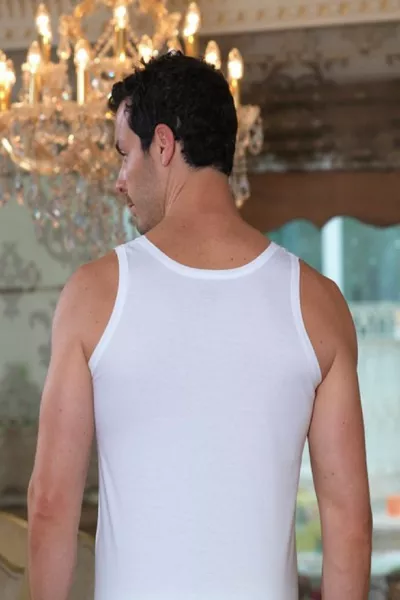 Men's White 6 Pack % Cotton Tank Top  set