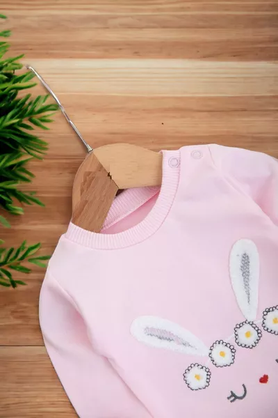 طفلة مقنعين آذان الأرنب مخطط الأرنب المطبوعة 3 قطعة لطيف مجموعة طفلة