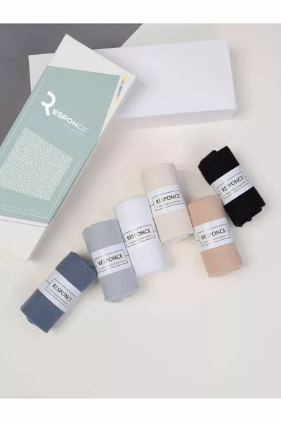 Bunte Stiefeletten gekämmte Socken 6 Paar mit halber Muschel Box