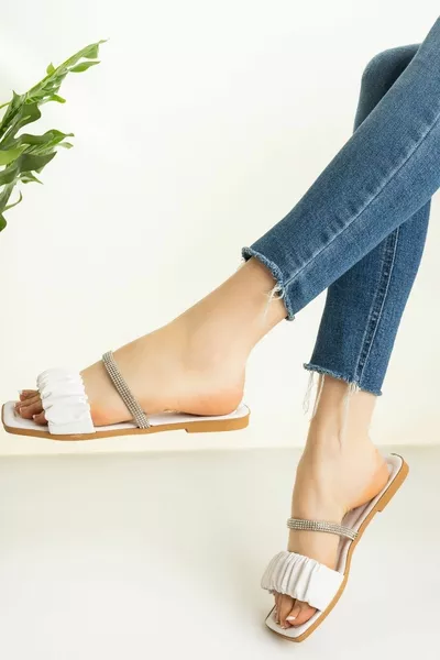 Pantofole di pietra bianca da donna con coulisse dote Bundle Sea Beach House pantofole casual