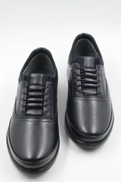 Hommes Intérieur Extérieur Cuir Véritable Ultra Confortable Léger Saisonnier Noir Chaussures Décontractées