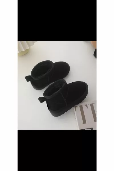 Детские черные ультра мини шерстяные меховые сапоги (Заказывайте как минимум на 1 размер больше) ?