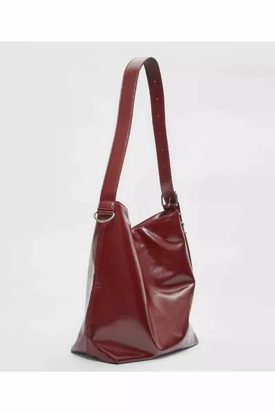 دلو من الجلد الصناعي حقيبة منقوشة 