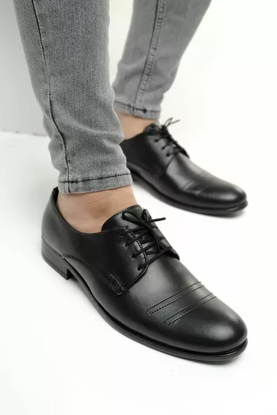 Gvn  أحذية كلاسيكية رجالية مع تفاصيل خياطة