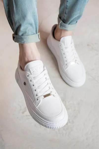  Colore bianco Bianco con suola Lace-Up Casual Sneakers da uomo