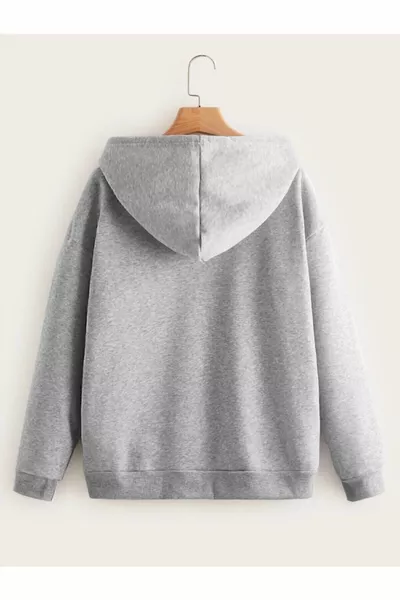 Graue Damen Sweatjacke mit Reißverschluss