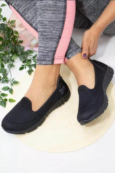 Casual zwarte orthopedische ballerina's voor dames (HEEL SPUR SOLE)