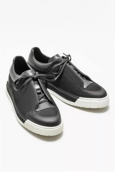 Chaussures décontractées en cuir noir pour hommes