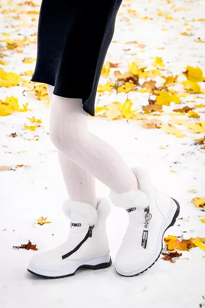  Patent Leather Crack Zipper Ragazze Stivali Scarpe