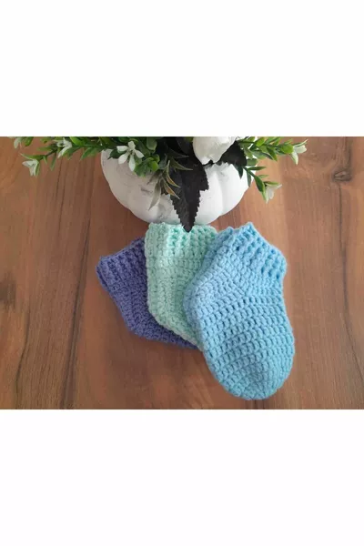 جوارب جوارب طفل محبوك باليد 3 قطع