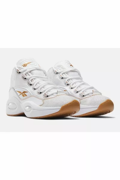 السؤال منتصف حذاء كرة السلة الأبيض للرجال